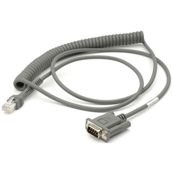 Zebra CBA-R09-C09ZAR 9ft 5V RS232 Coiled Cable