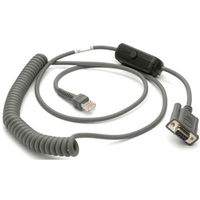 Zebra CBA-R31-C09ZAR RS232 7ft NCR 7448 Coiled Cable