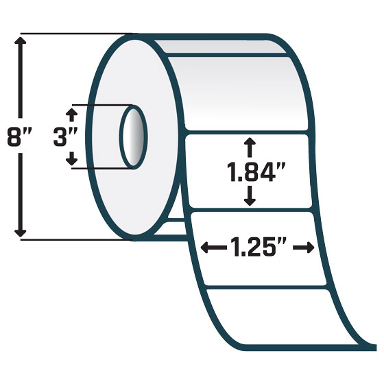 Zebra 10040903 TT 1.84 x 1.25 Z-Perform 1500T EOS-261 RFID Labels