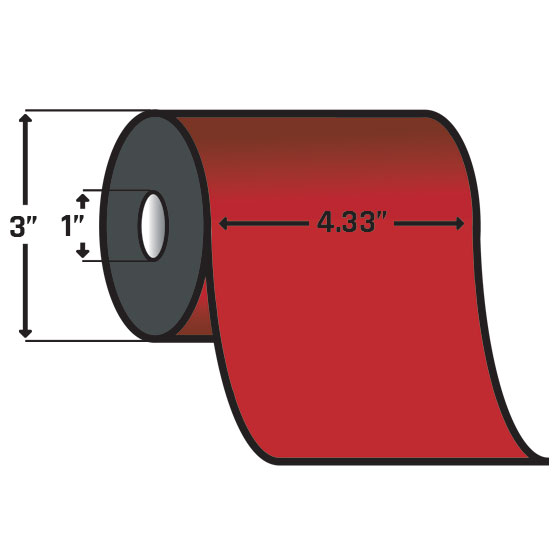 Zebra 05319RD11045 4.33 in. 5319 Red 185C Performance Wax Ribbon