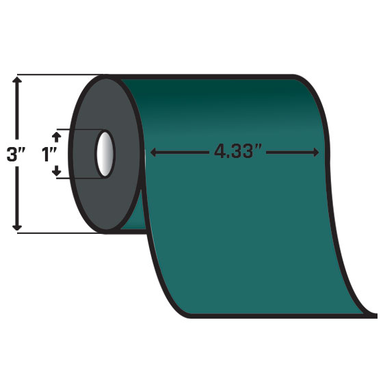 Zebra 05319GN11045 4.33 in. 5319 Green 334C Performance Wax Ribbon