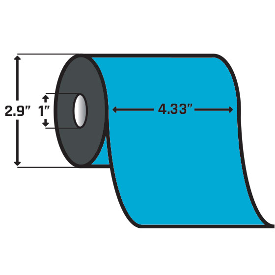 Zebra 05319BL11045 4.33 in. 5319 Blue 2728C Performance Wax Ribbon