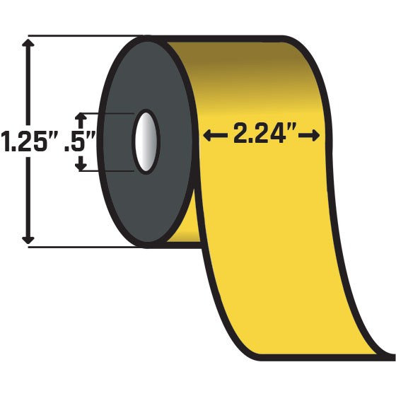 Zebra 06100ZD25707 2.24 in. 6100 Wax/Resin Ribbon