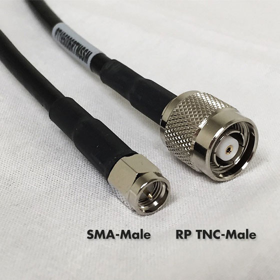 LMR195 RFID Cable, RPTNCMale to Standard SMAMale, 28'